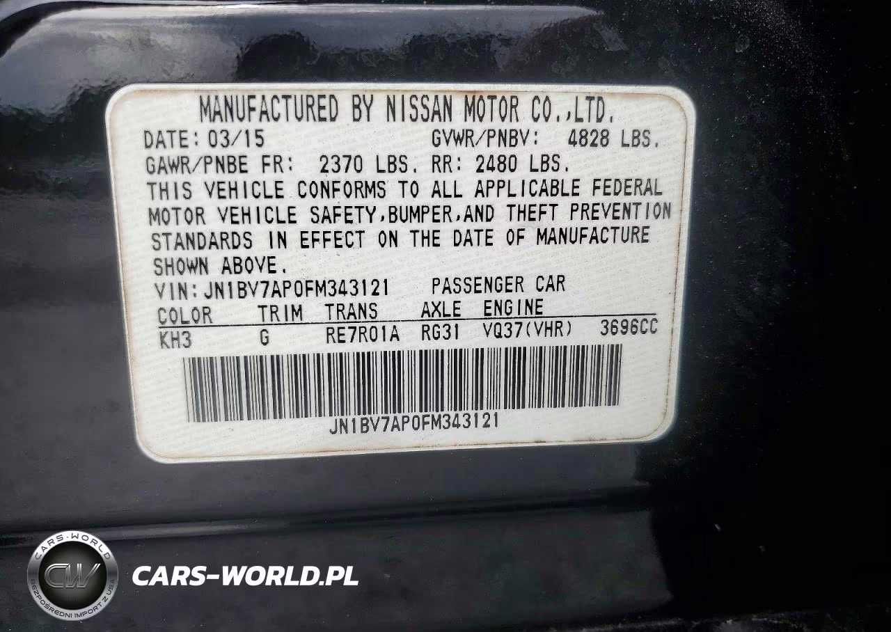 2015 Infiniti Q50 Base VIN:JN1BV7AP0FM343121 - 12