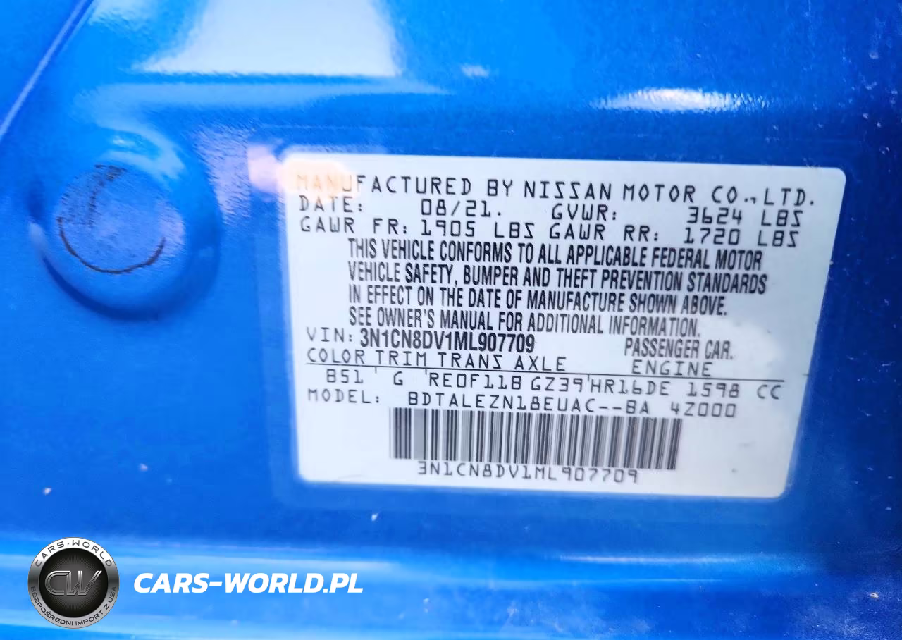 2021 Nissan Versa S VIN:3N1CN8DV1ML907709 - 12