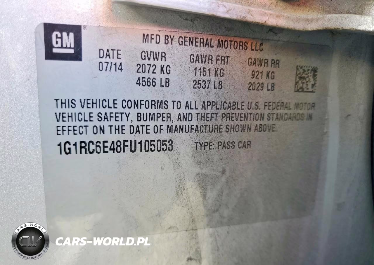 2015 Chevrolet Volt VIN:1G1RC6E48FU105053 - 12