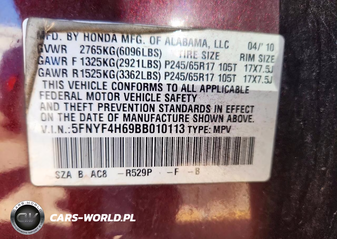 2011 Honda Pilot Exl VIN:5FNYF4H69BB010113 - 13