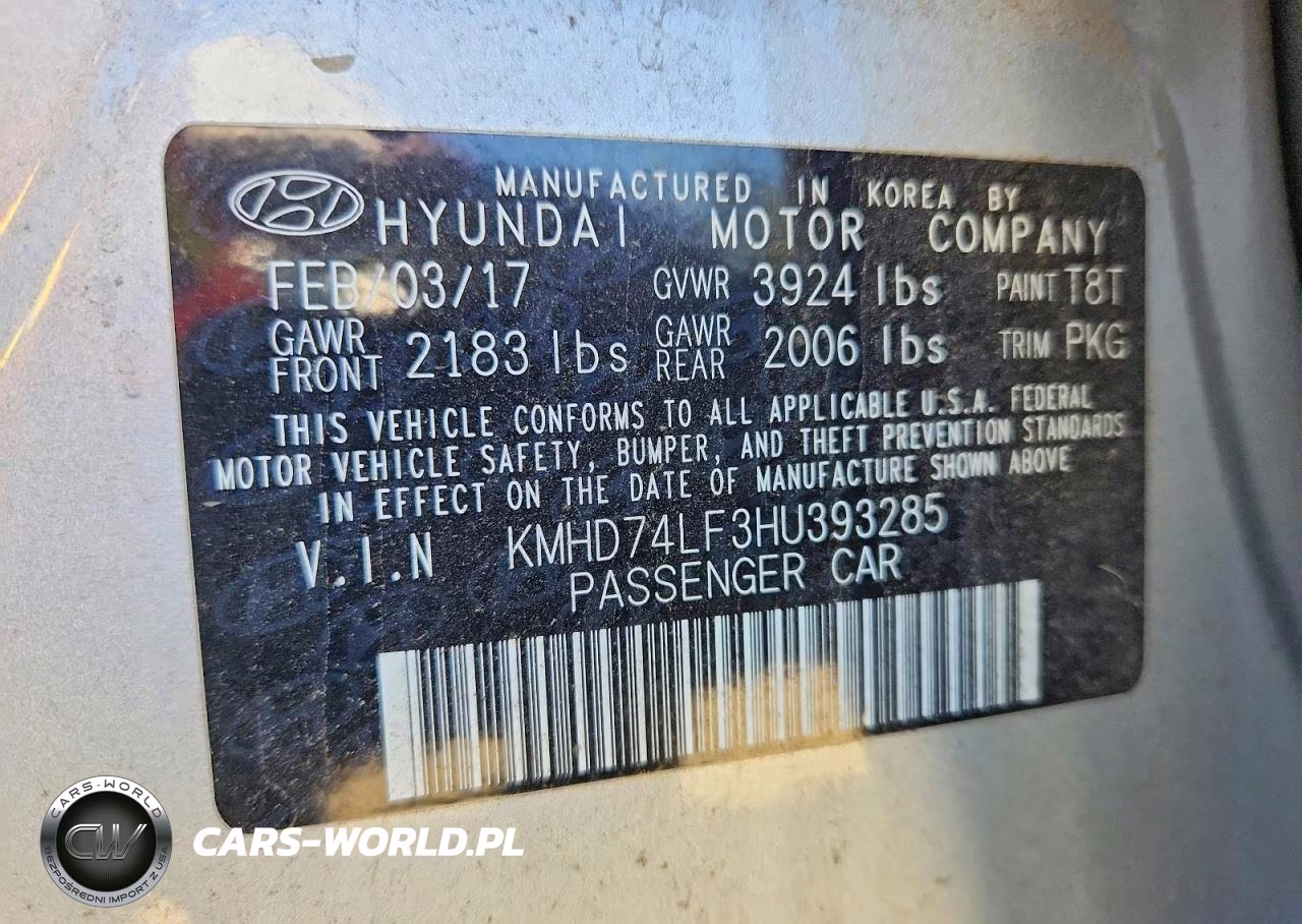 2017 Hyundai Elantra Se VIN:KMHD74LF3HU393285 - 13