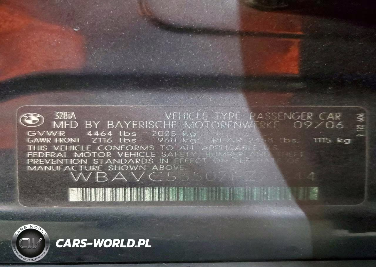 2007 BMW 328 I Sulev VIN:WBAVC53507FZ71344 - 13