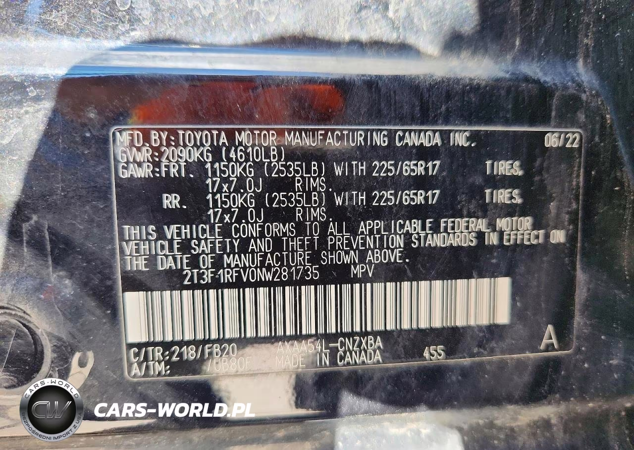 2022 Toyota Rav4 Le VIN:2T3F1RFV0NW281735 - 14