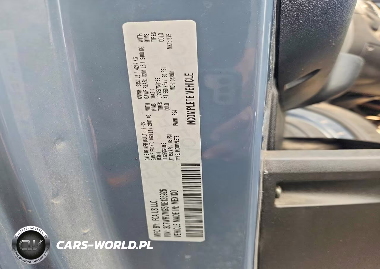 2022 Ram Promaster 3500 3500 Standard VIN:3C7WRVMG5NE126926 - 13