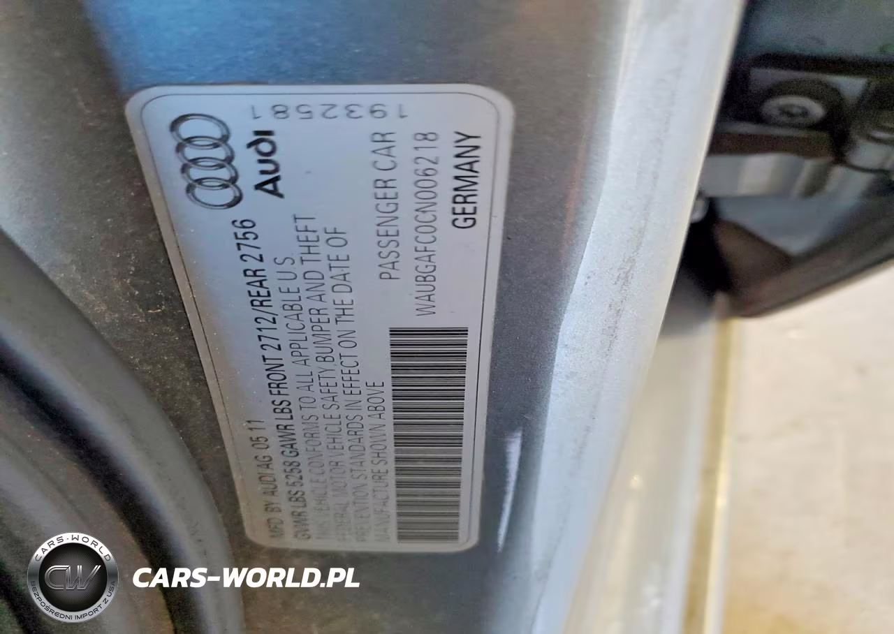 2012 Audi A6 VIN:WAUBGAFC0CN006218 - 13