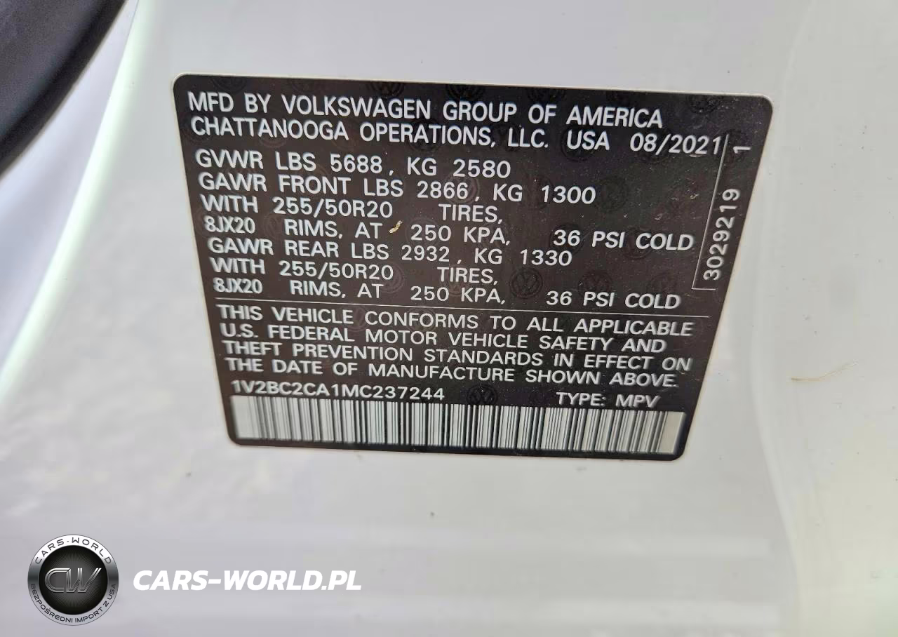 2021 Volkswagen Atlas Cross Sport Sel VIN:1V2BC2CA1MC237244 - 13