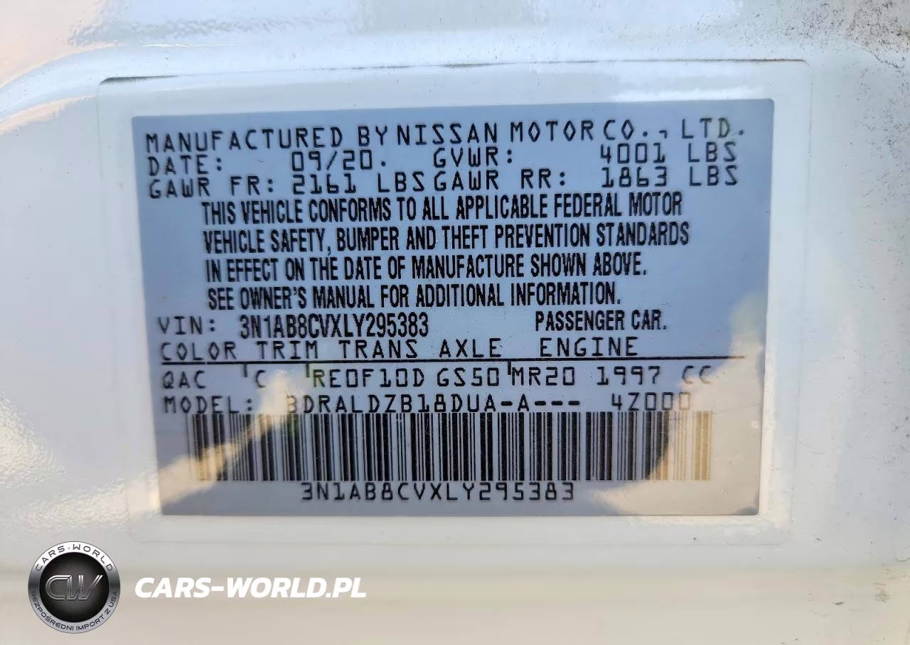 2020 Nissan Sentra Sv VIN:3N1AB8CVXLY295383 - 12