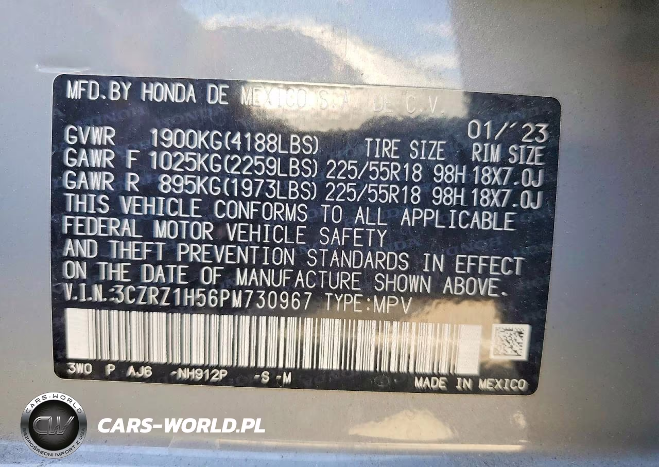 2023 Honda Hr-V Sport VIN:3CZRZ1H56PM730967 - 14