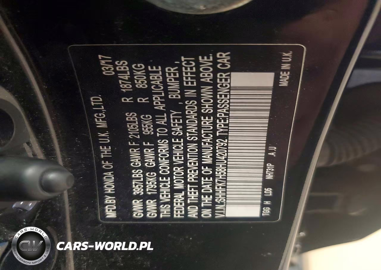 2017 Honda Civic Ex VIN:SHHFK7H58HU420792 - 12