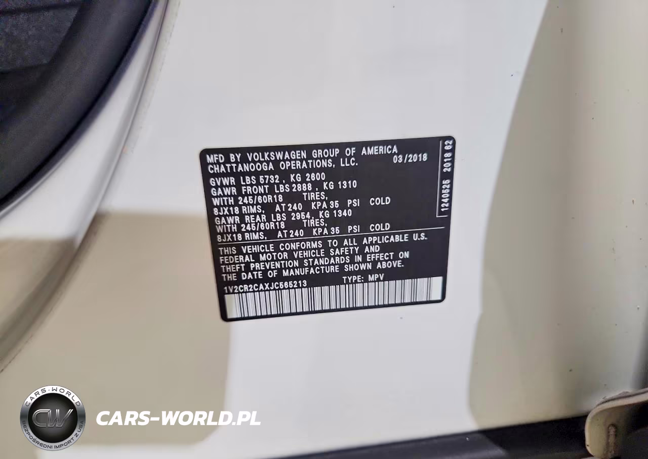 2018 Volkswagen Atlas Se VIN:1V2CR2CAXJC565213 - 13