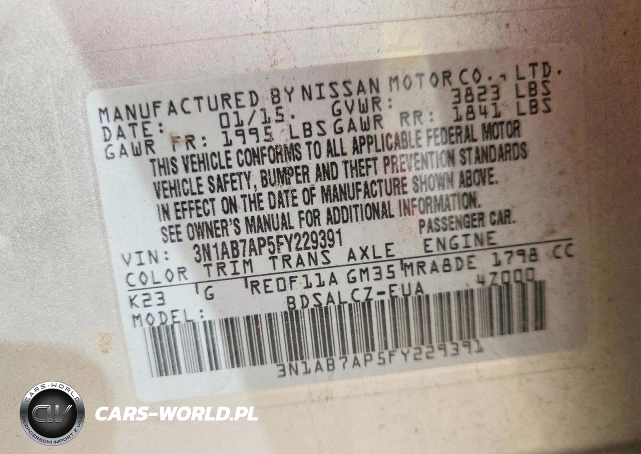 2015 Nissan Sentra S VIN:3N1AB7AP5FY229391 - 13