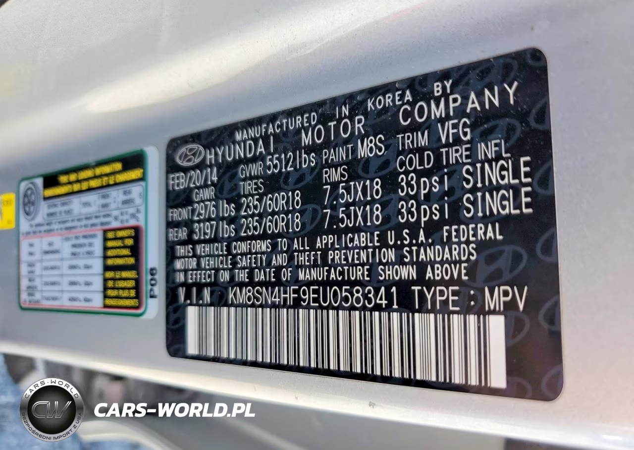 2014 Hyundai Santa Fe Gls VIN:KM8SN4HF9EU058341 - 13