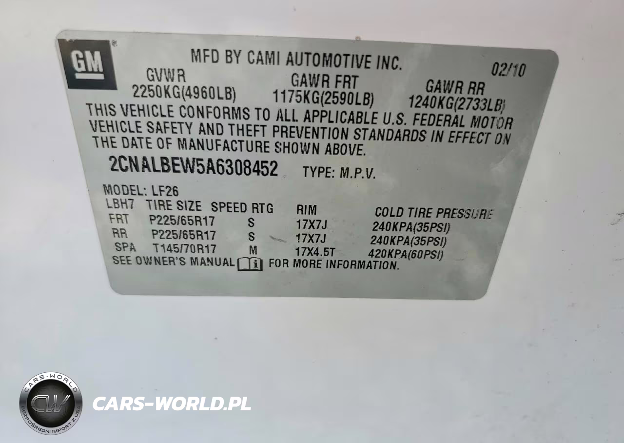 2010 Chevrolet Equinox Ls VIN:2CNALBEW5A6308452 - 13