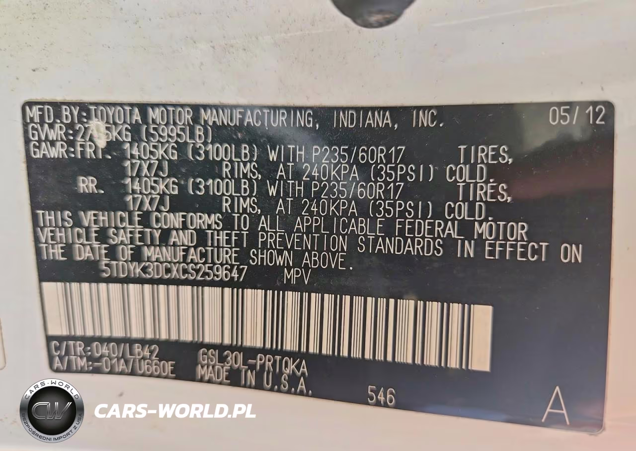 2012 Toyota Sienna Xle 8-Passenger VIN:5TDYK3DCXCS259647 - 14