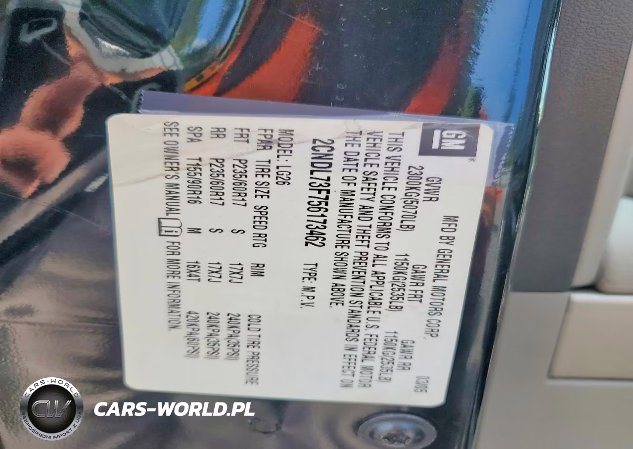 2005 Chevrolet Equinox Lt VIN:2CNDL73F756173462 - 13