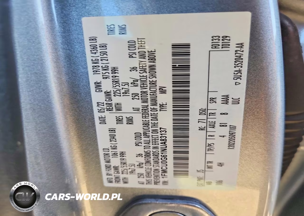 2022 Ford Escape Se VIN:1FMCU0G61NUA83137 - 12