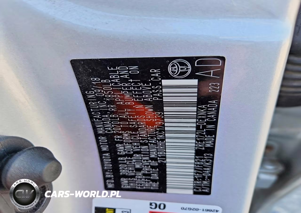 2019 Toyota Corolla Le VIN:2T1BURHE1KC179739 - 12