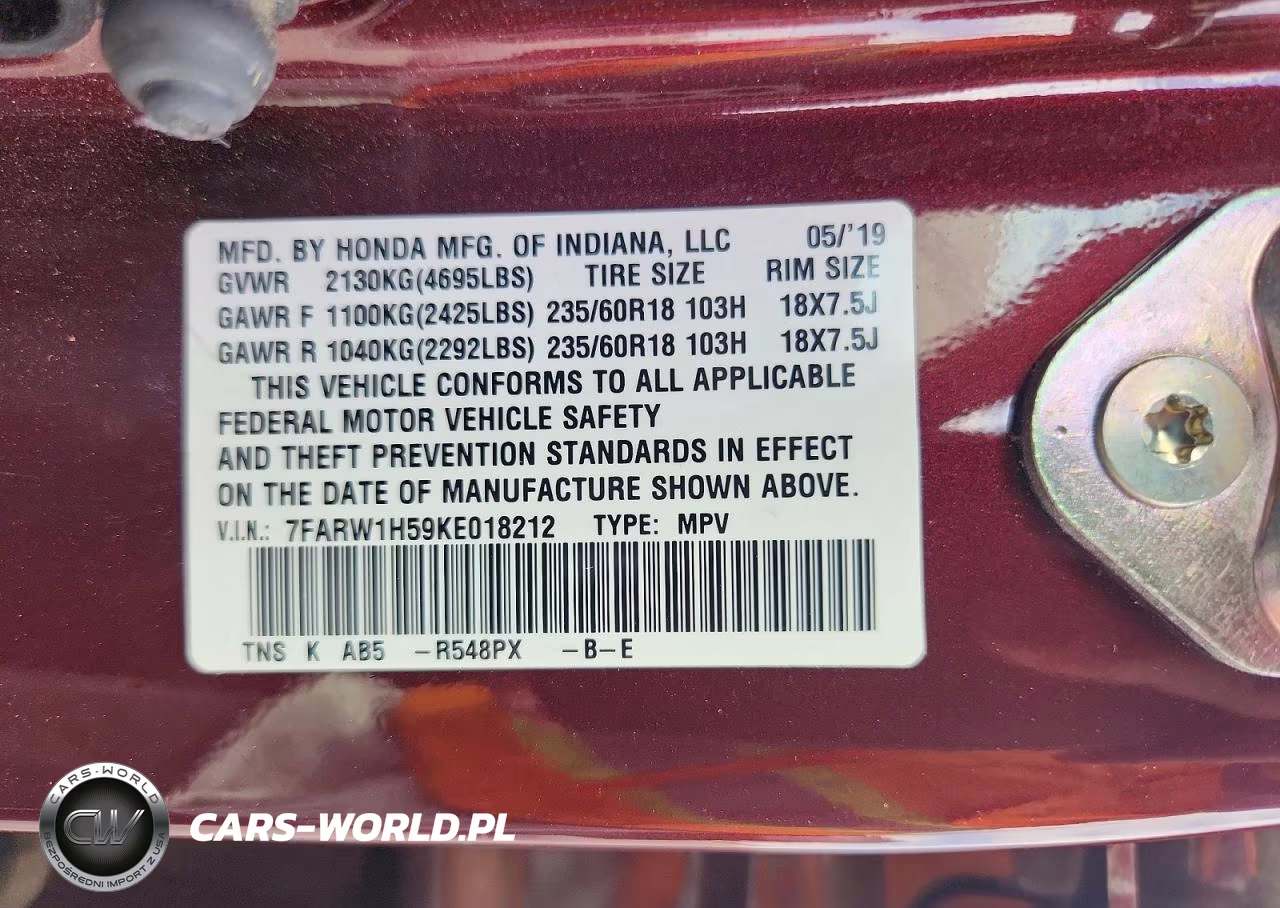 2019 Honda Cr-V Ex VIN:7FARW1H59KE018212 - 13