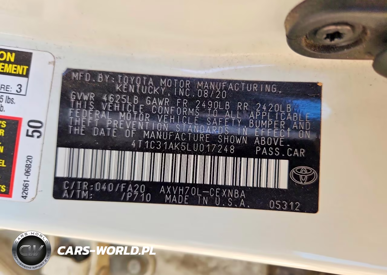 2020 Toyota Camry Le VIN:4T1C31AK5LU017248 - 12