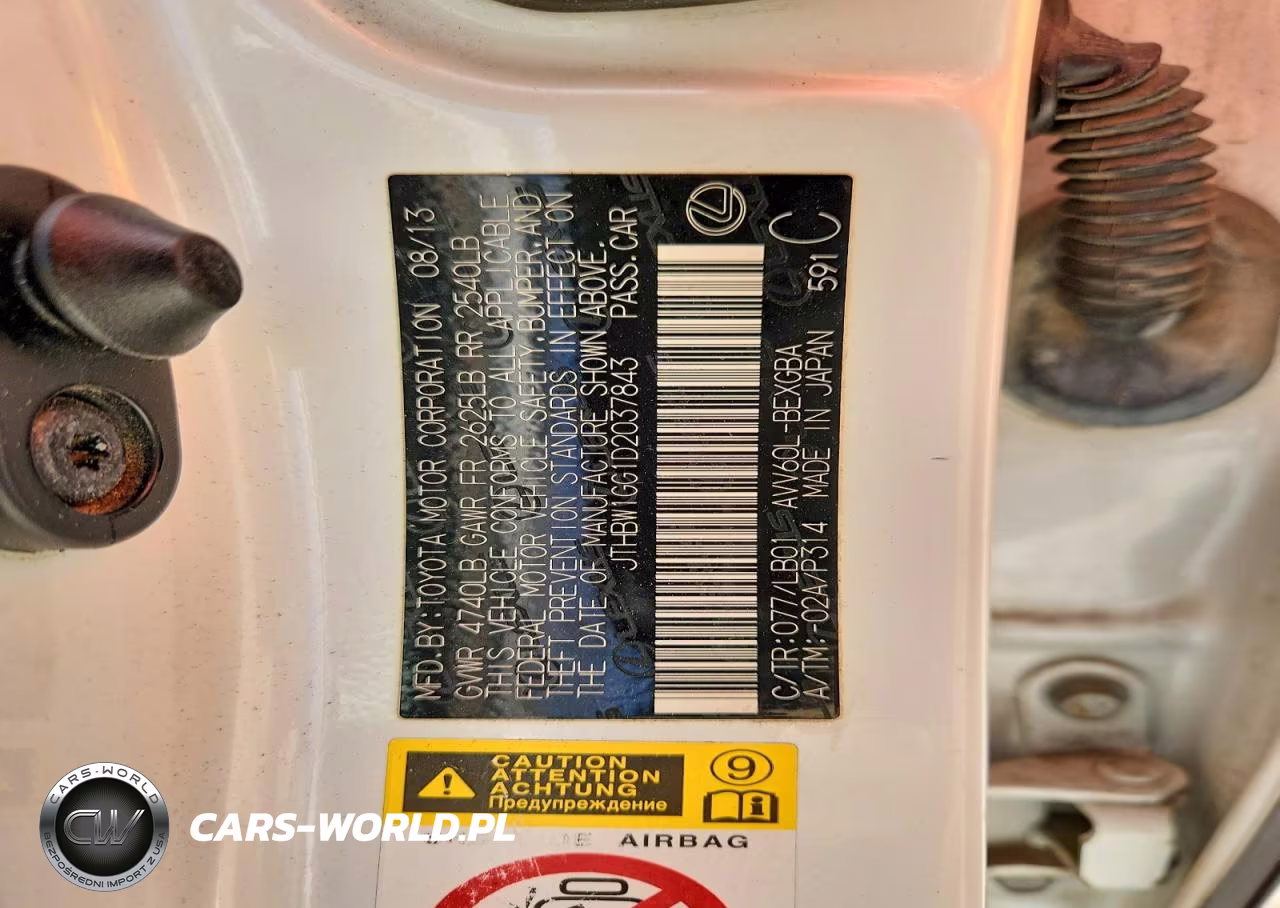 2013 Lexus Es 300H VIN:JTHBW1GG1D2037843 - 12