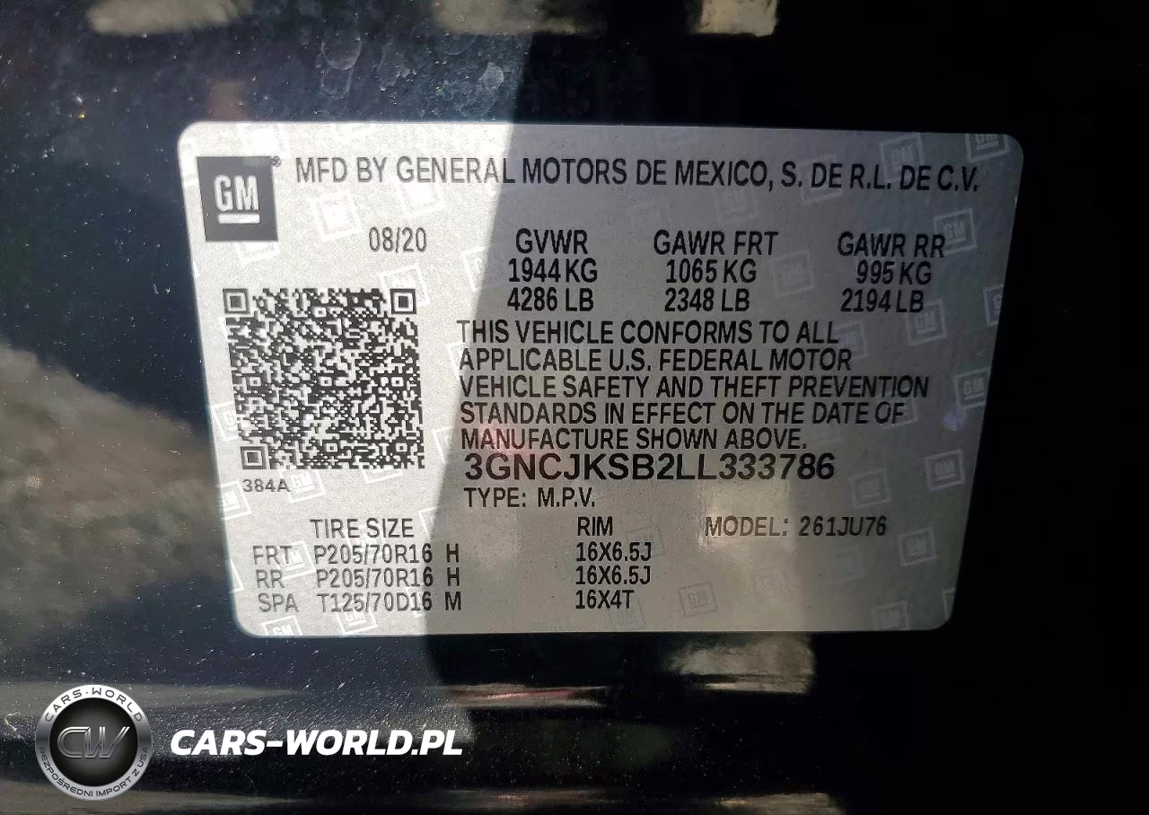 2020 Chevrolet Trax Ls VIN:3GNCJKSB2LL333786 - 13