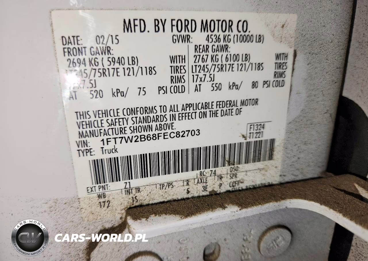 2015 Ford F250 Super Duty VIN:1FT7W2B68FEC82703 - 12