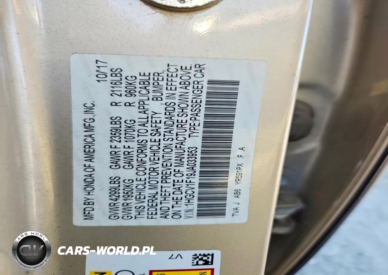 2018 Honda Accord Lx VIN:1HGCV1F19JA033953 - 12