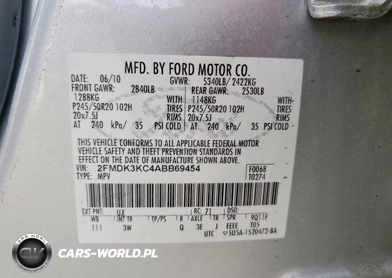 2010 Ford Edge Limited VIN:2FMDK3KC4ABB69454 - 13