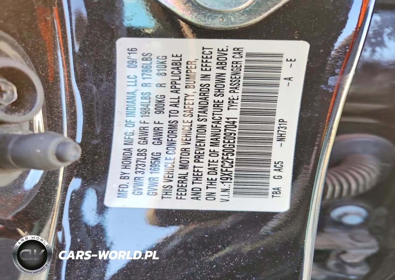 2016 Honda Civic Lx VIN:19XFC2F50GE097041 - 12