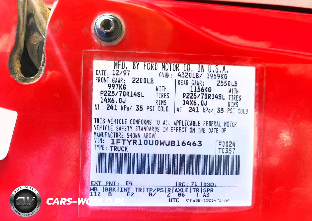1998 Ford Ranger VIN:1FTYR10U0WUB16463 - 12