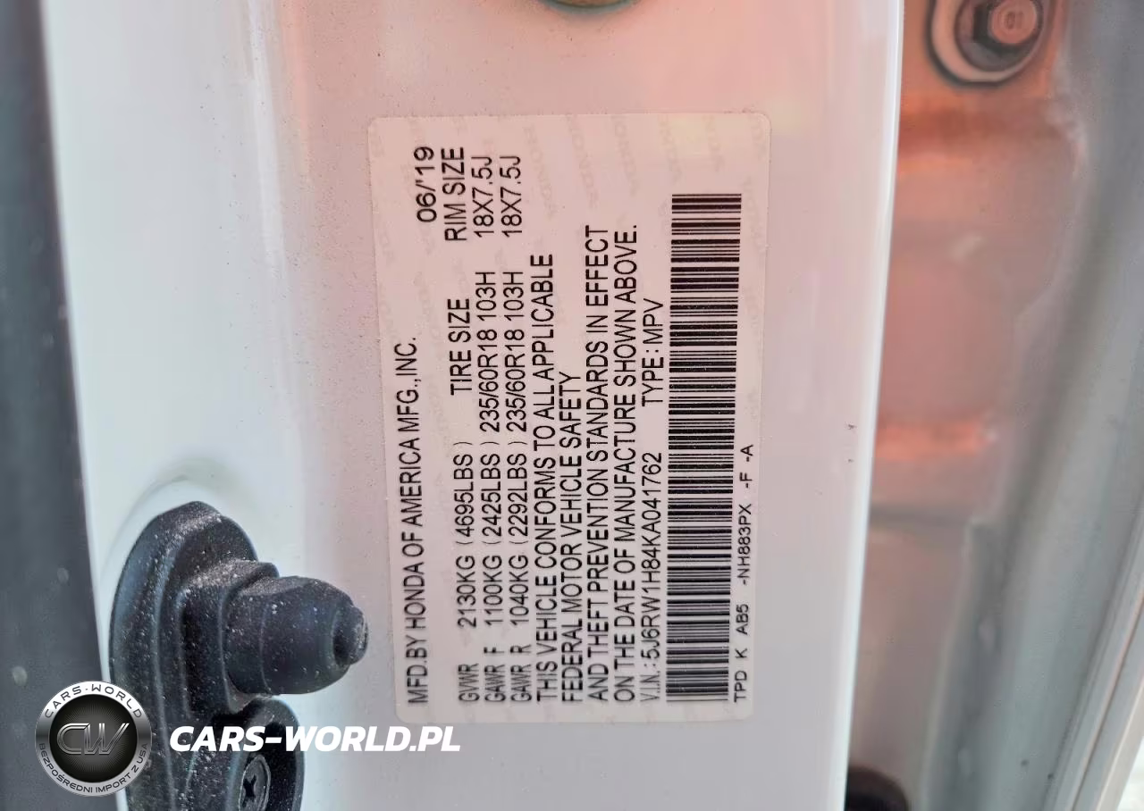 2019 Honda Cr-V Exl VIN:5J6RW1H84KA041762 - 13