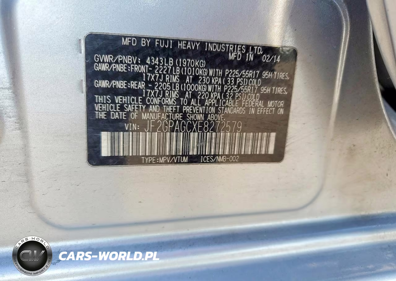 2014 Subaru Xv Crosstrek 2.0 Limited VIN:JF2GPAGCXE8272579 - 13
