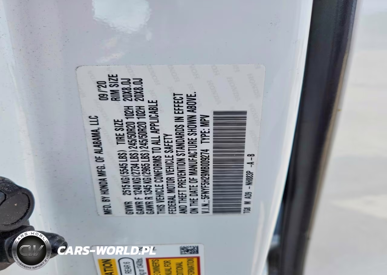 2021 Honda Pilot Se VIN:5FNYF5H29MB009274 - 13