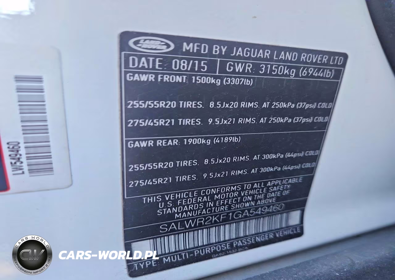 2016 Land Rover Range Rover Sport Hse VIN:SALWR2KF1GA549460 - 12
