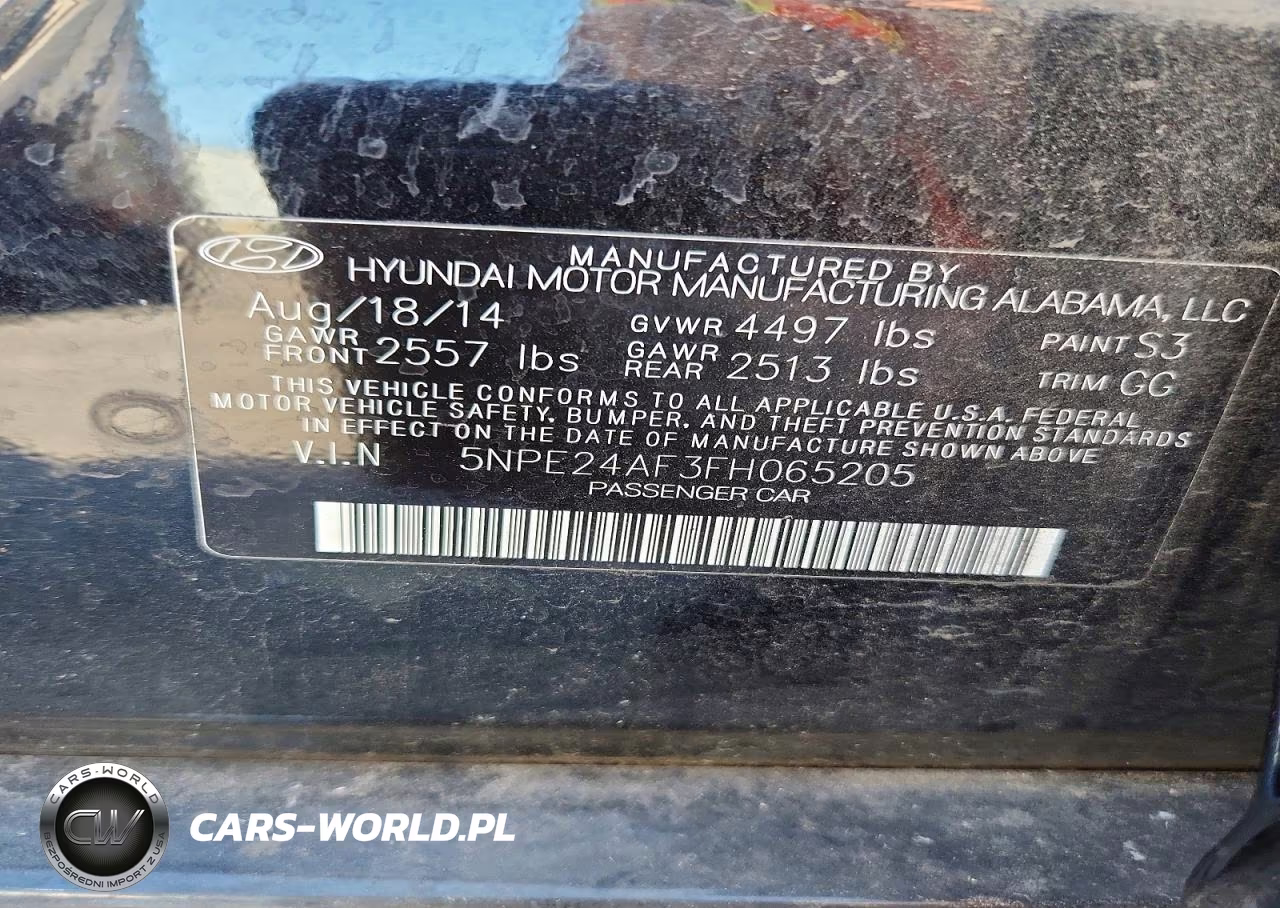 2015 Hyundai Sonata Se VIN:5NPE24AF3FH065205 - 12