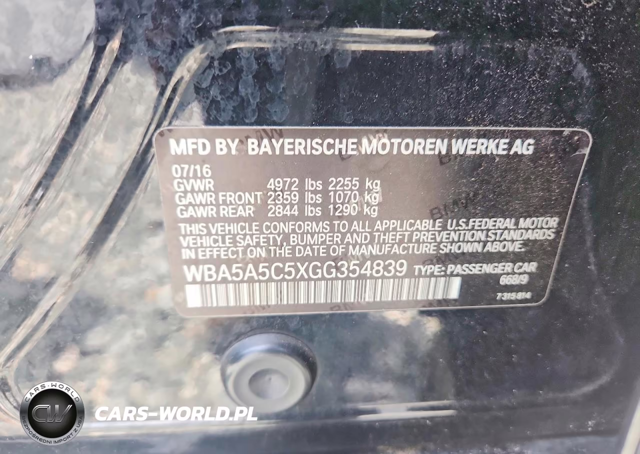 2016 BMW 528 I VIN:WBA5A5C5XGG354839 - 12