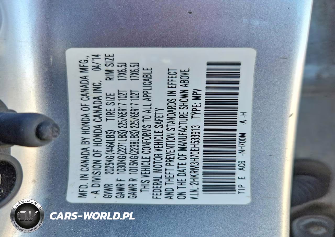 2014 Honda Cr-V Exl VIN:2HKRM3H70EH533913 - 13