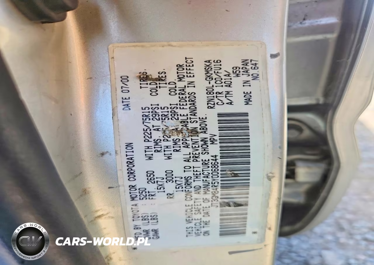 2000 Toyota 4Runner Base VIN:JT3GM84R5Y0068644 - 13