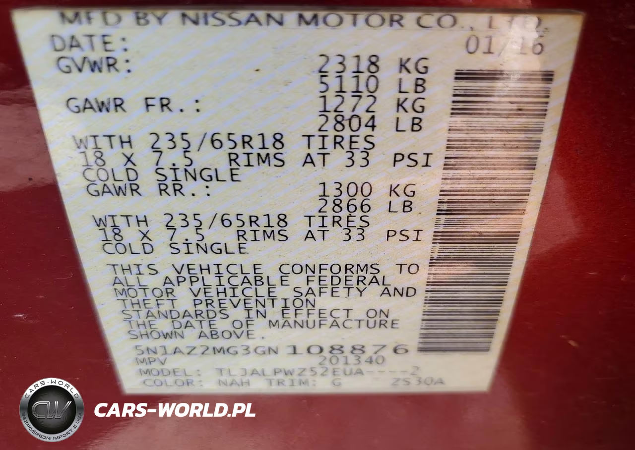 2016 Nissan Murano S VIN:5N1AZ2MG3GN108876 - 13