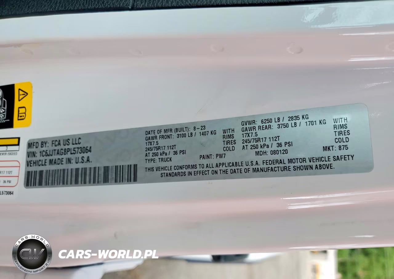 2023 Jeep Gladiator Sport VIN:1C6JJTAG8PL573064 - 12