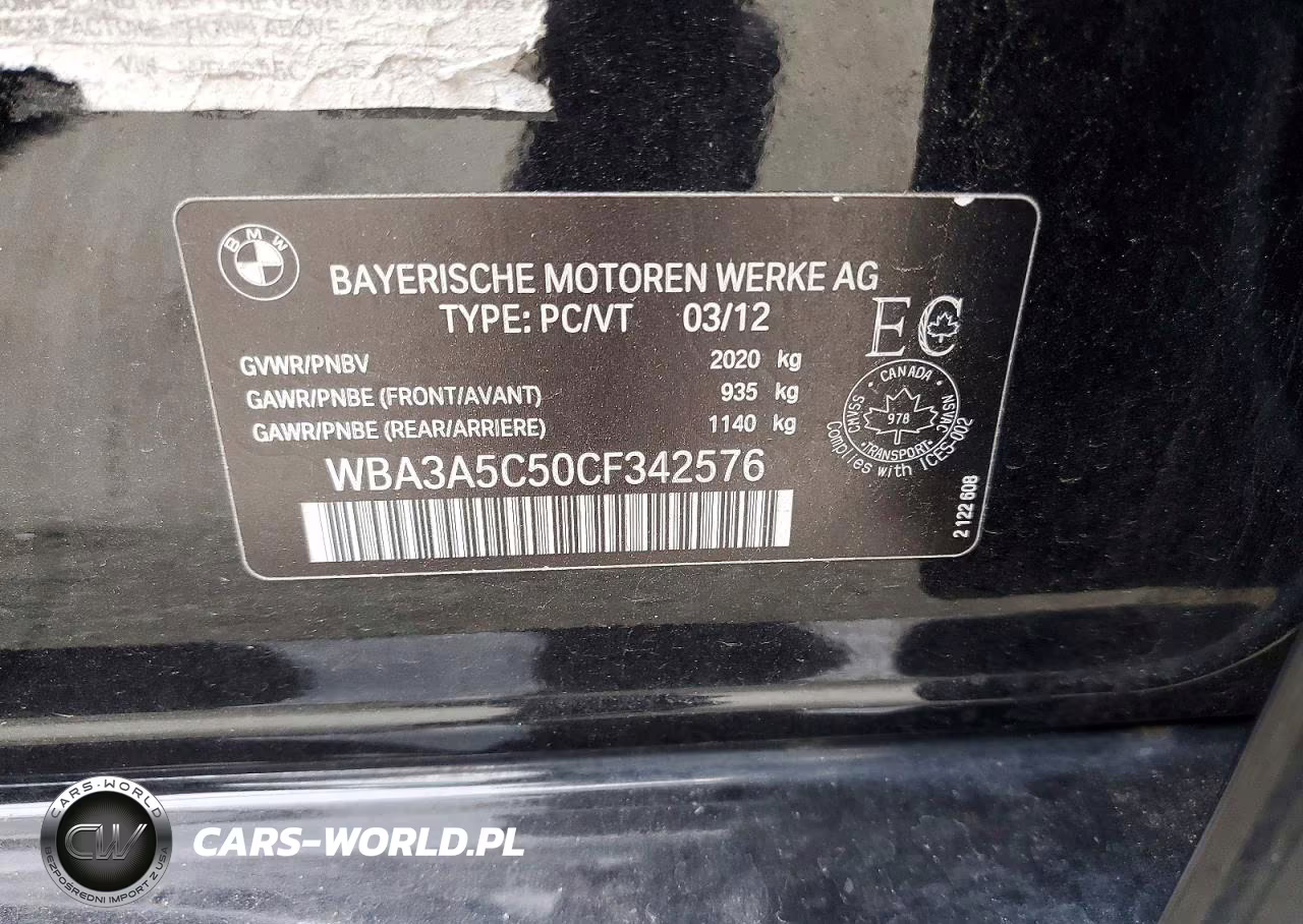 2012 BMW 328 I VIN:WBA3A5C50CF342576 - 12