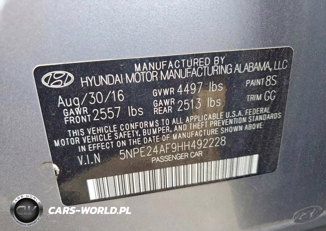2017 Hyundai Sonata Se VIN:5NPE24AF9HH492228 - 12