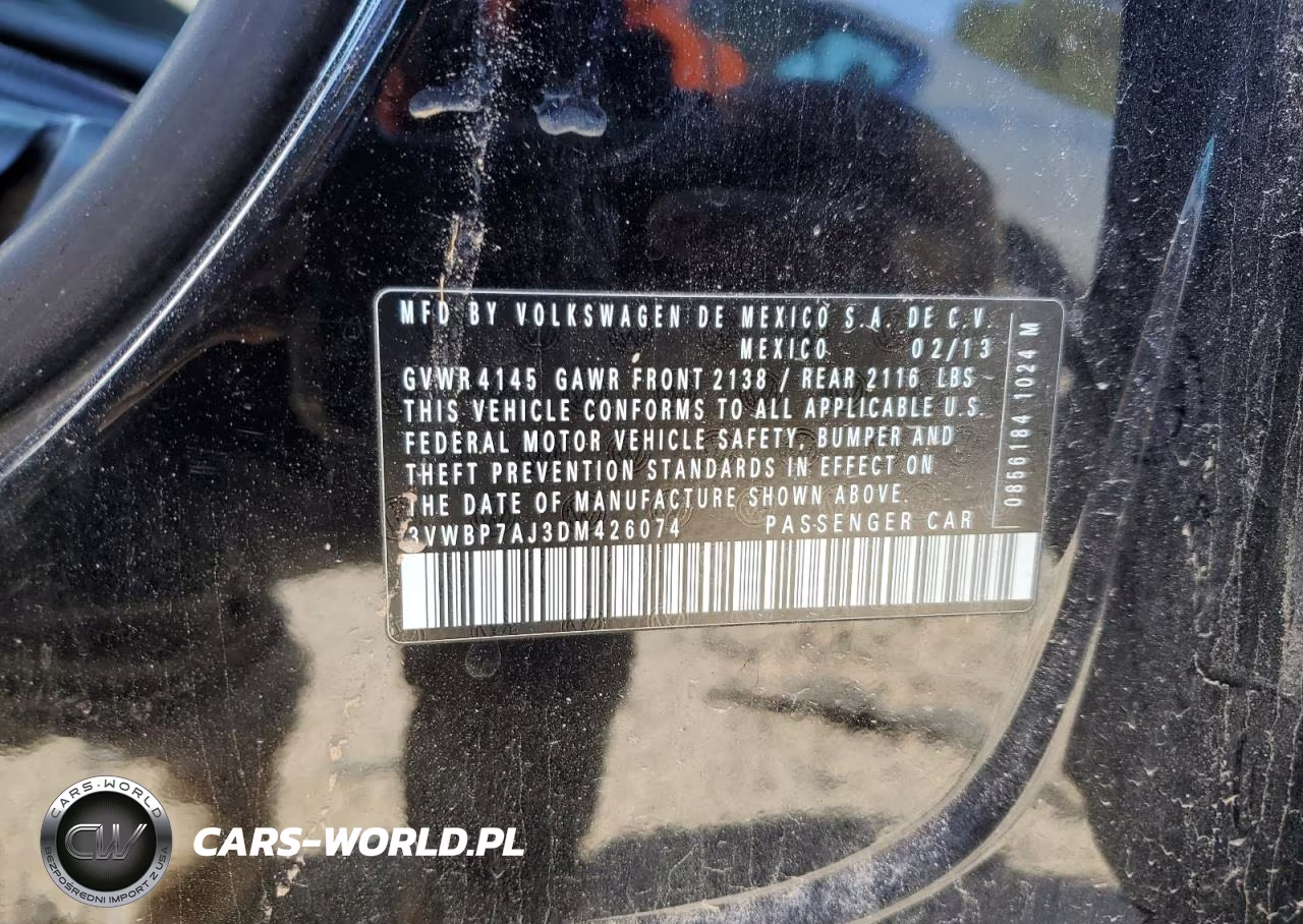 2013 Volkswagen Jetta Se VIN:3VWBP7AJ3DM426074 - 12