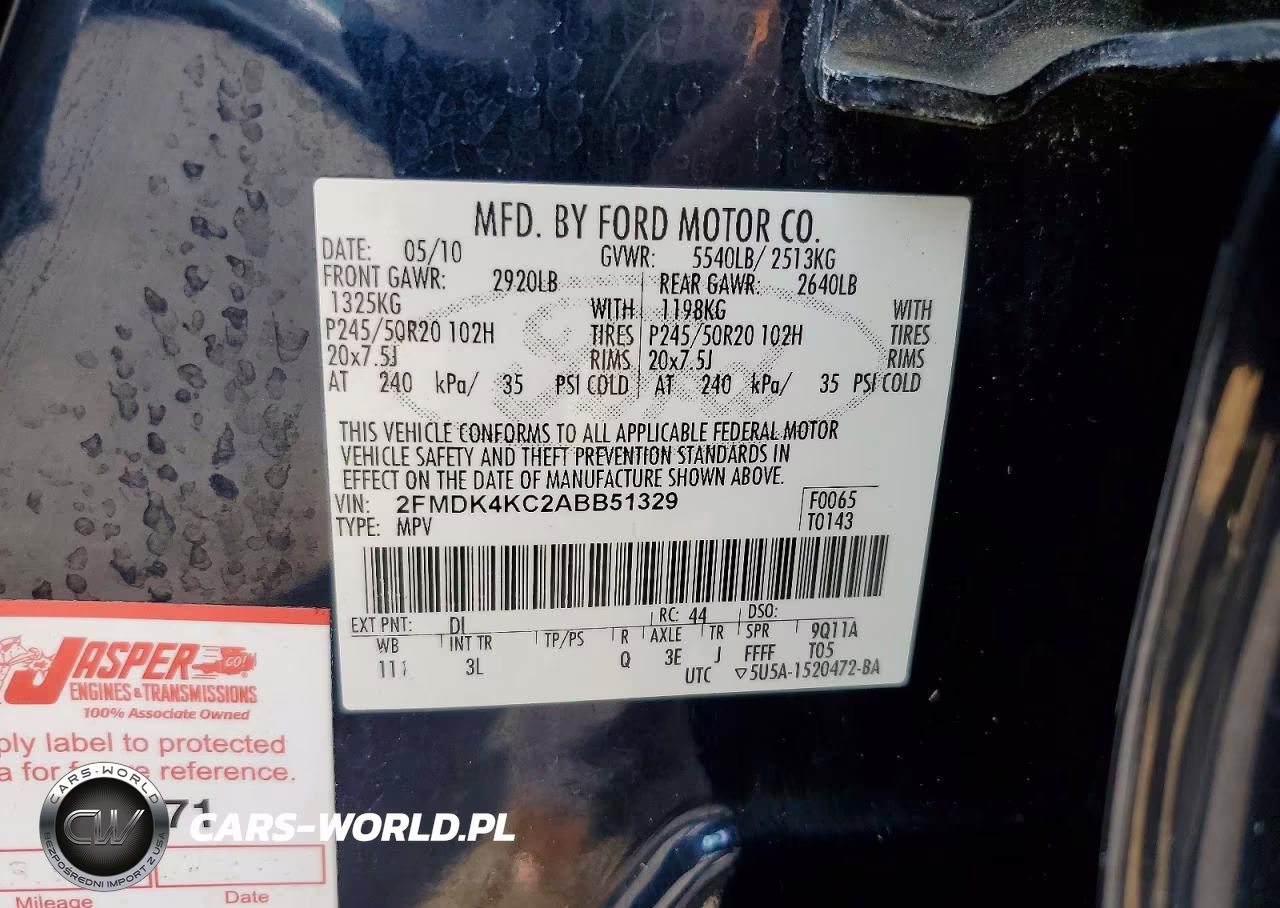2010 Ford Edge Limited VIN:2FMDK4KC2ABB51329 - 13
