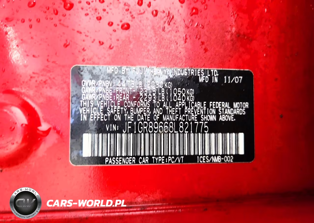 2008 Subaru Impreza Wrx Sti VIN:JF1GR89668L821775 - 12