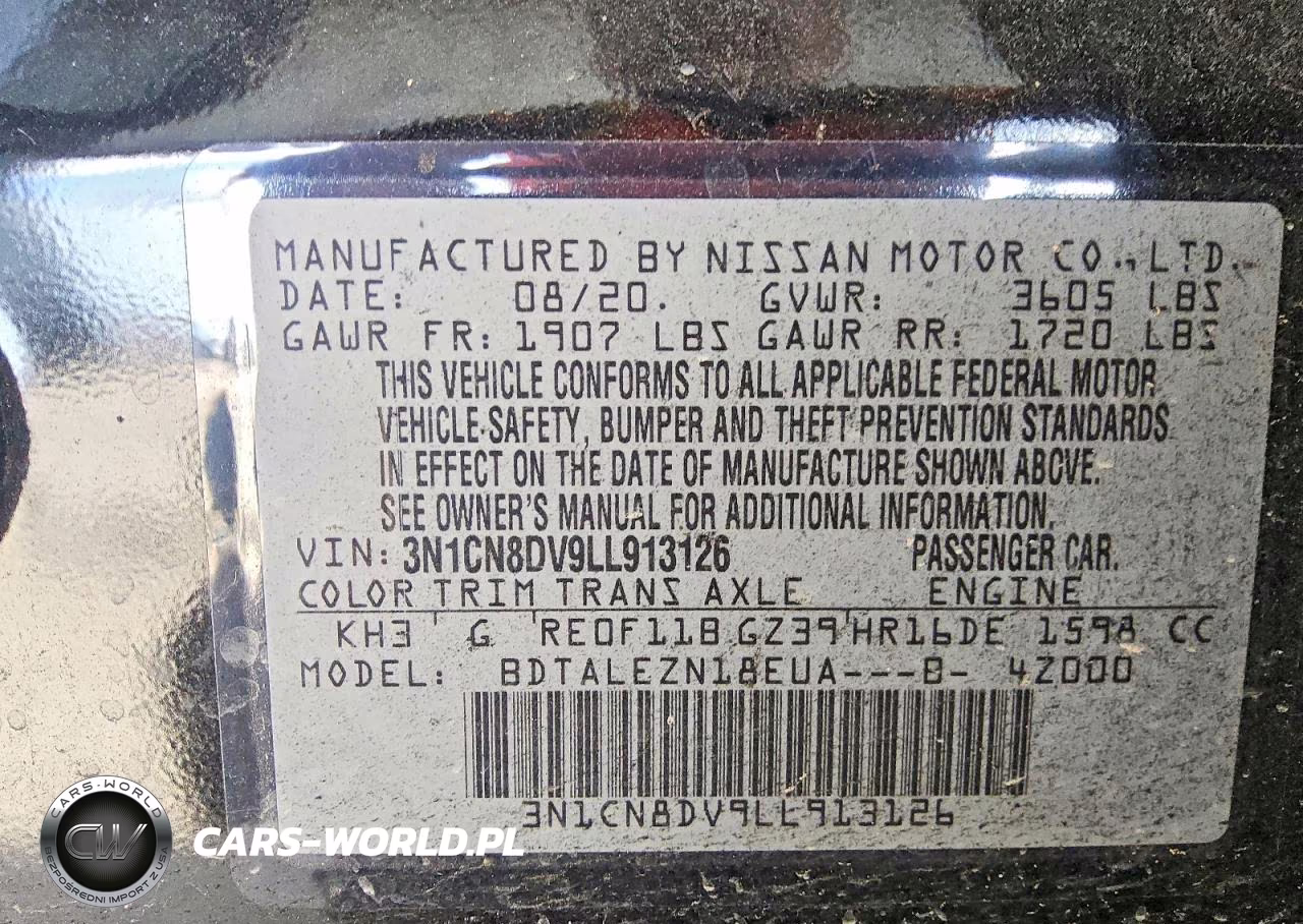 2020 Nissan Versa S VIN:3N1CN8DV9LL913126 - 12