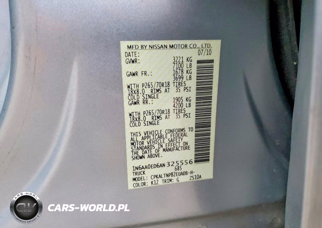 2010 Nissan Titan Se VIN:1N6AA0ED6AN325556 - 13