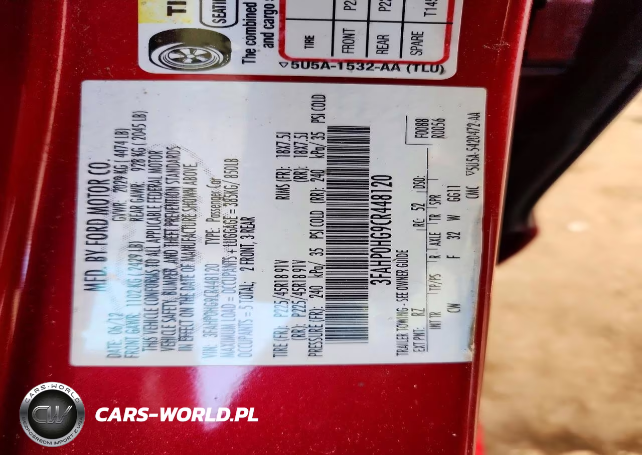 2012 Ford Fusion Se VIN:3FAHP0HG9CR448120 - 12