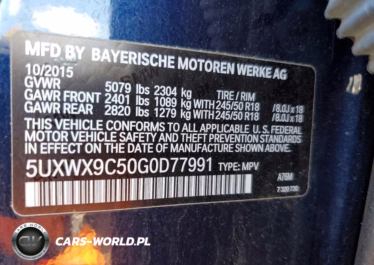 2016 BMW X3 xDrive28I VIN:5UXWX9C50G0D77991 - 13