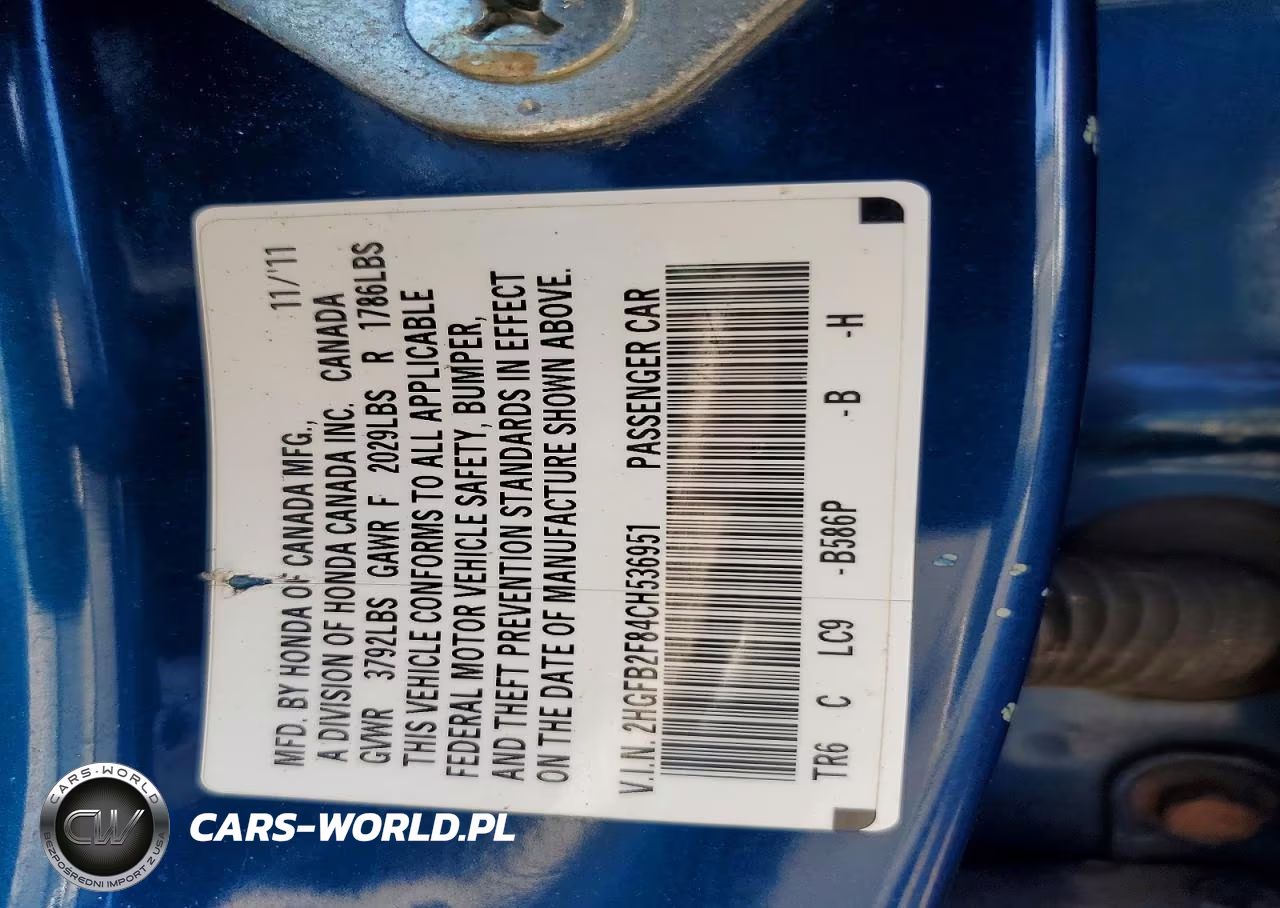 2012 Honda Civic Ex VIN:2HGFB2F84CH536951 - 12